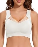 Jiuday Reggiseno senza cuciture senza ferretto Grandi seni forti tenuta in pizzo reggiseno sportivo da donna imbottito Soft Comfit senza ferretto push up reggiseni correzione postura reggiseno senza
