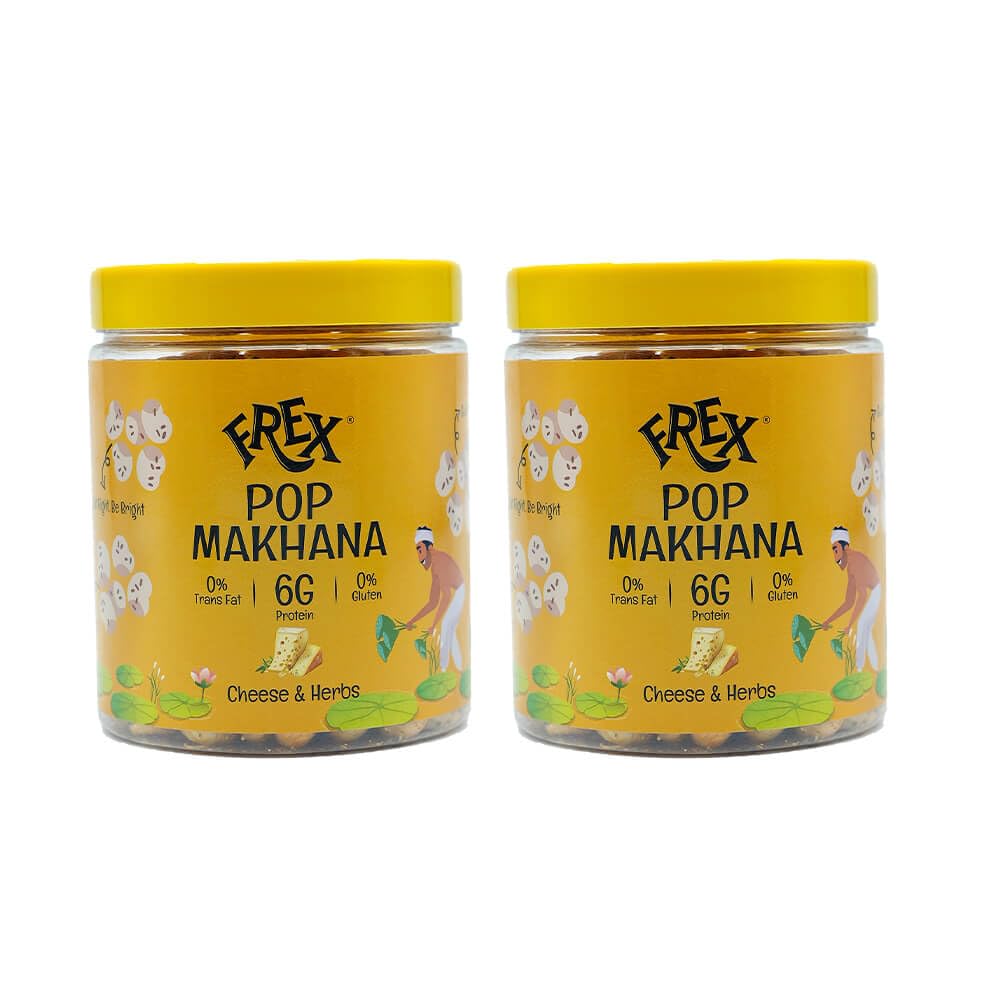 FREX Flavoured Roasted Puffed Makhana Snacks Cheese and Herbs (60gm x pack of 2), Healthy Tasty Namkeen Masala Snack|100% Veg, guilt-free, Not Fried, No Trans-Fat | No Maida, No gluten (B0DHSLJ5W3) Amazon Price History, Amazon Price Tracker