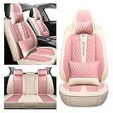 JYDJ Car Seat Covers Fit for Mercedes-Benz GLB 250 2020-2025, Breathable Premium Automotive Vehicle Seat Cover for Car Interior, Sports Fashion Style Car Cover.(5 Seats Luxury,Cream Pink)