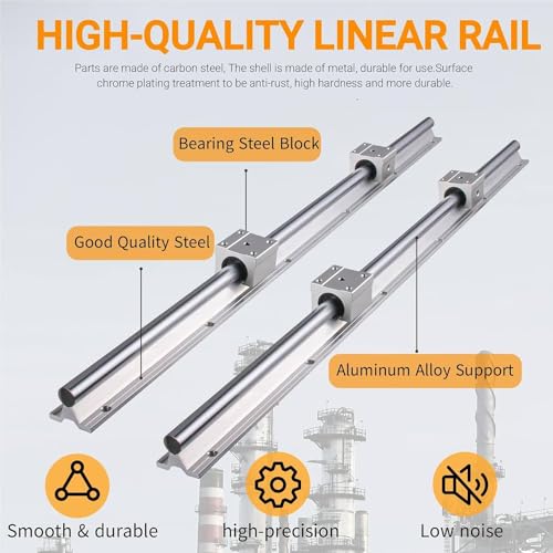 CNCYEAH SBR20 2500mm Linearführung kit Gespleißte Linearschienen enthält 2 Stück SBR20 1500 mm+2 Stück 1000mm Gleitführung Welle mit 8 SBR20UU Lagerblöcken 4 Stück Dübel für DIY 3D-Drucker – Bild 4