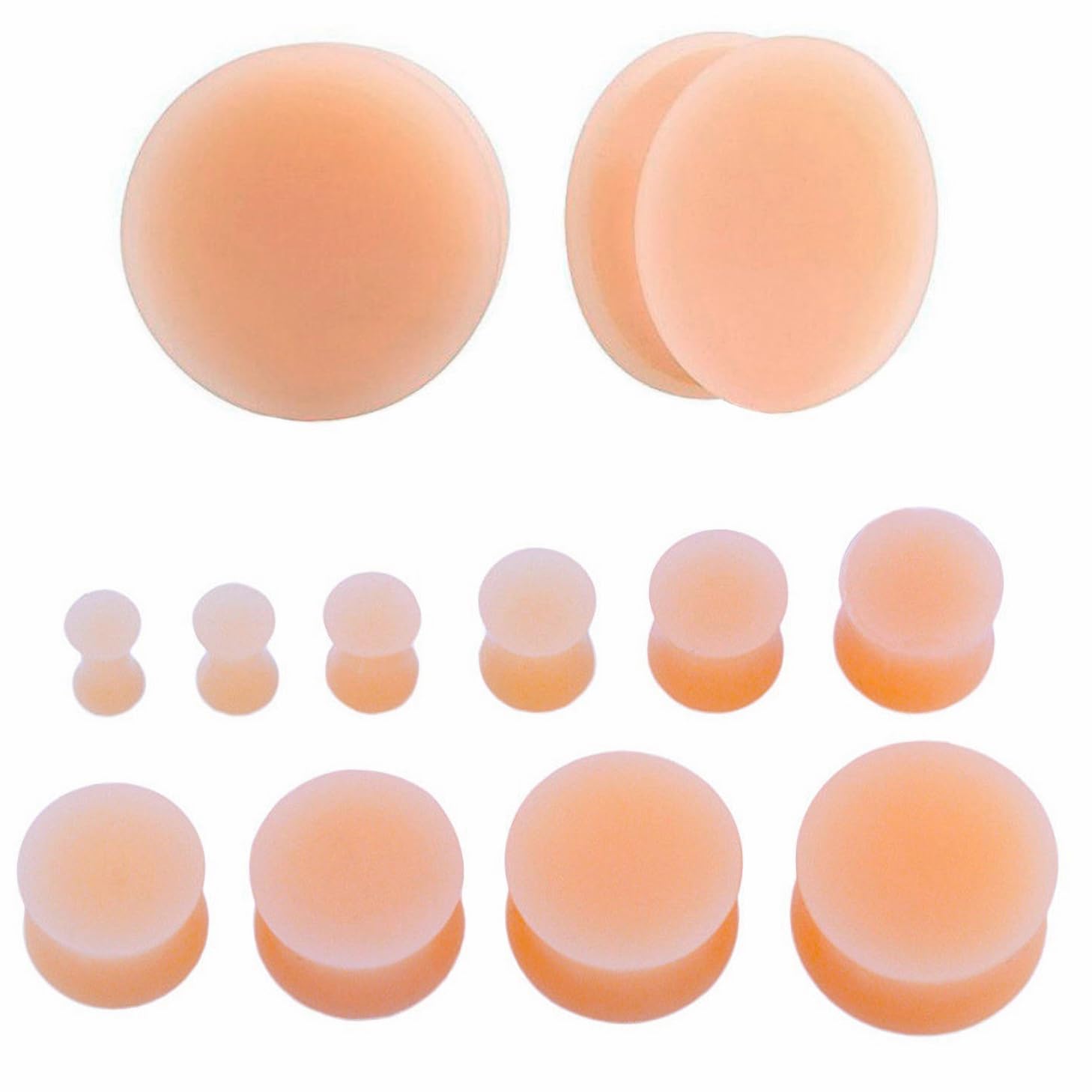 2 szt. silikonowe zatyczki do uszu o cielistym odcieniu skóry piercing biżuteria 8 g (3 mm), styl