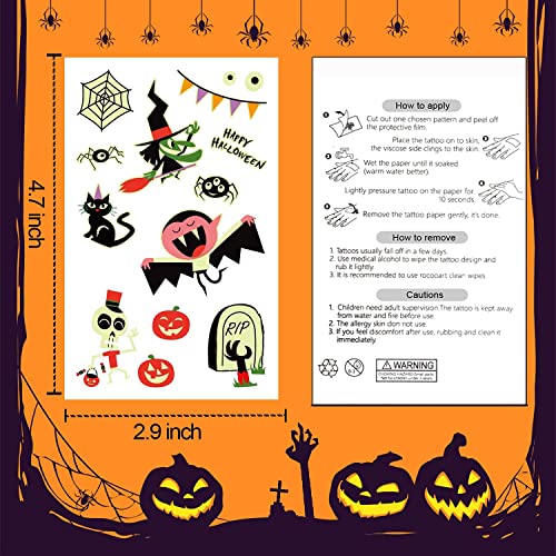 Partywind 250 Styles Glow Halloween Party Supplies, Luminous Halloween Temporary Tattoos for Kids Birthday Party Decorations Favors, Halloween Goodie Bag Fillers (24 Sheets) - image 6