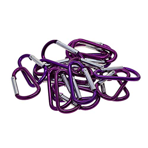 F Fityle 20pcs Pequeno Mosquetão D Anel De Escalada Snap Gancho Camping Chaveiro Lote Cadeia