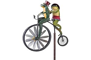 Vintage Frog Bicycle Metal Wind Spinner