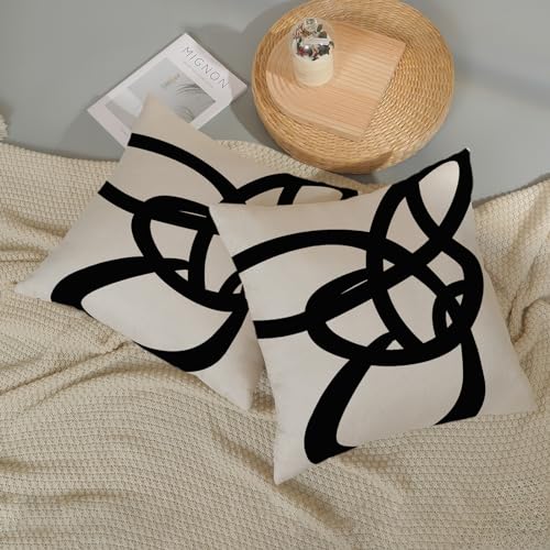Black And White Pillow Covers 18x18 Set Of 2 Geometric Abstract Modern Art Line Throw Pillow Covers Modern Minimalist Style Decorative Square Linen Cushion Case Boho Decoration For Couch Sofa Outdoor Black And White Pillow Covers 18x18 Set Of 2 Geometric Abstract Modern Art Line Throw Pillow Covers Modern Minimalist Style Decorative Square Linen Cushion Case Boho Decoration For Couch Sofa Outdoor