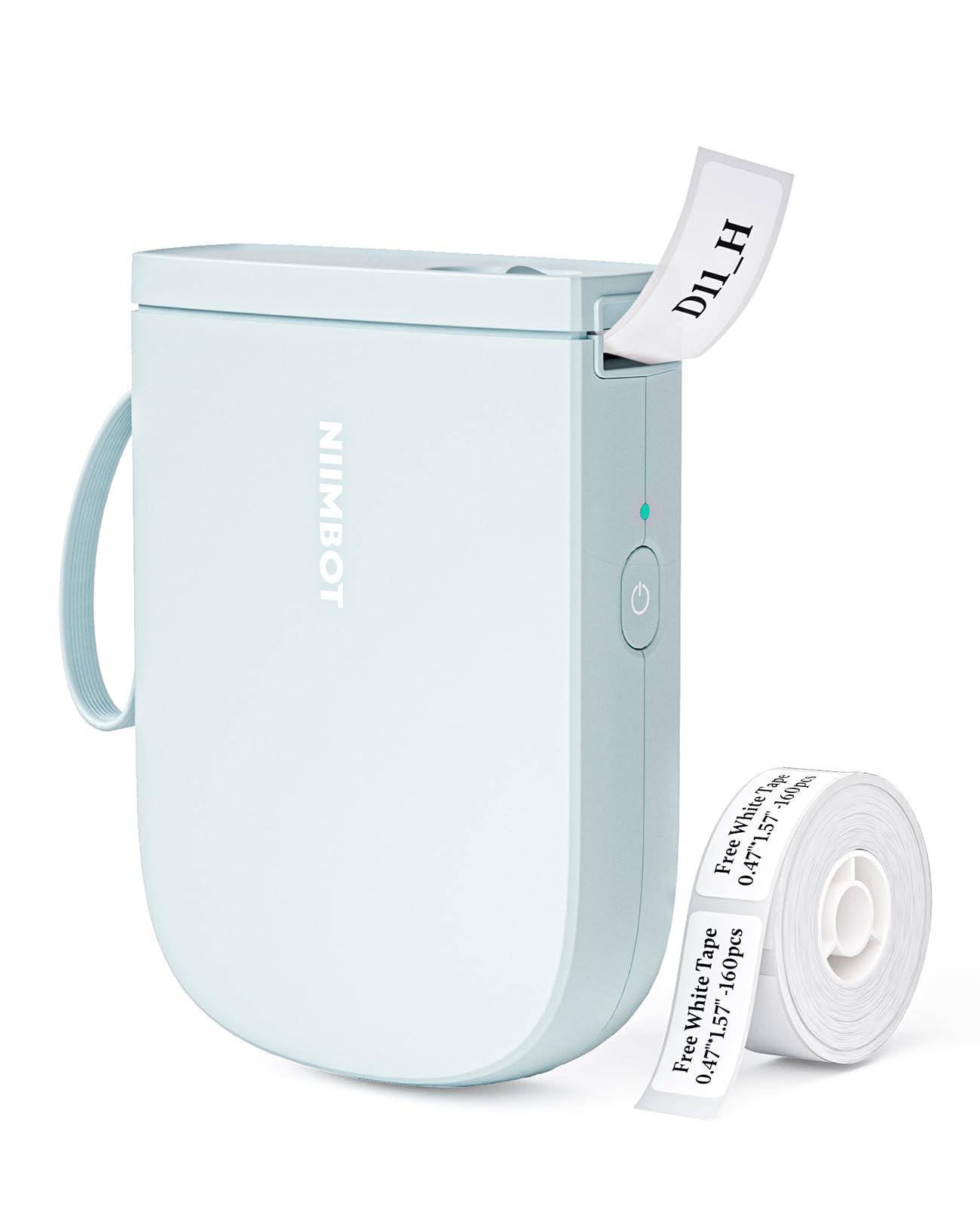 NIIMBOT 300 DPI D11 Label Maker Machine with 1 Tape, Mini Portable Label Printer, Bluetooth Thermal Label Printer Sticker Labeler for Office Home Kitchen School Organization, Blue