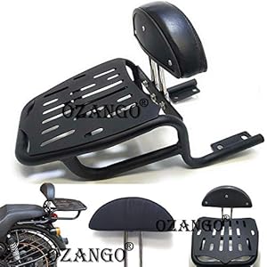 OZANGO Bike ZL07 Harley Style Luggage Carrier Backrest with Cushion Support Adjustable Backrest Black Bar Compatible for ROYAL ENFIELD Interceptor 650 and Continental GT 650