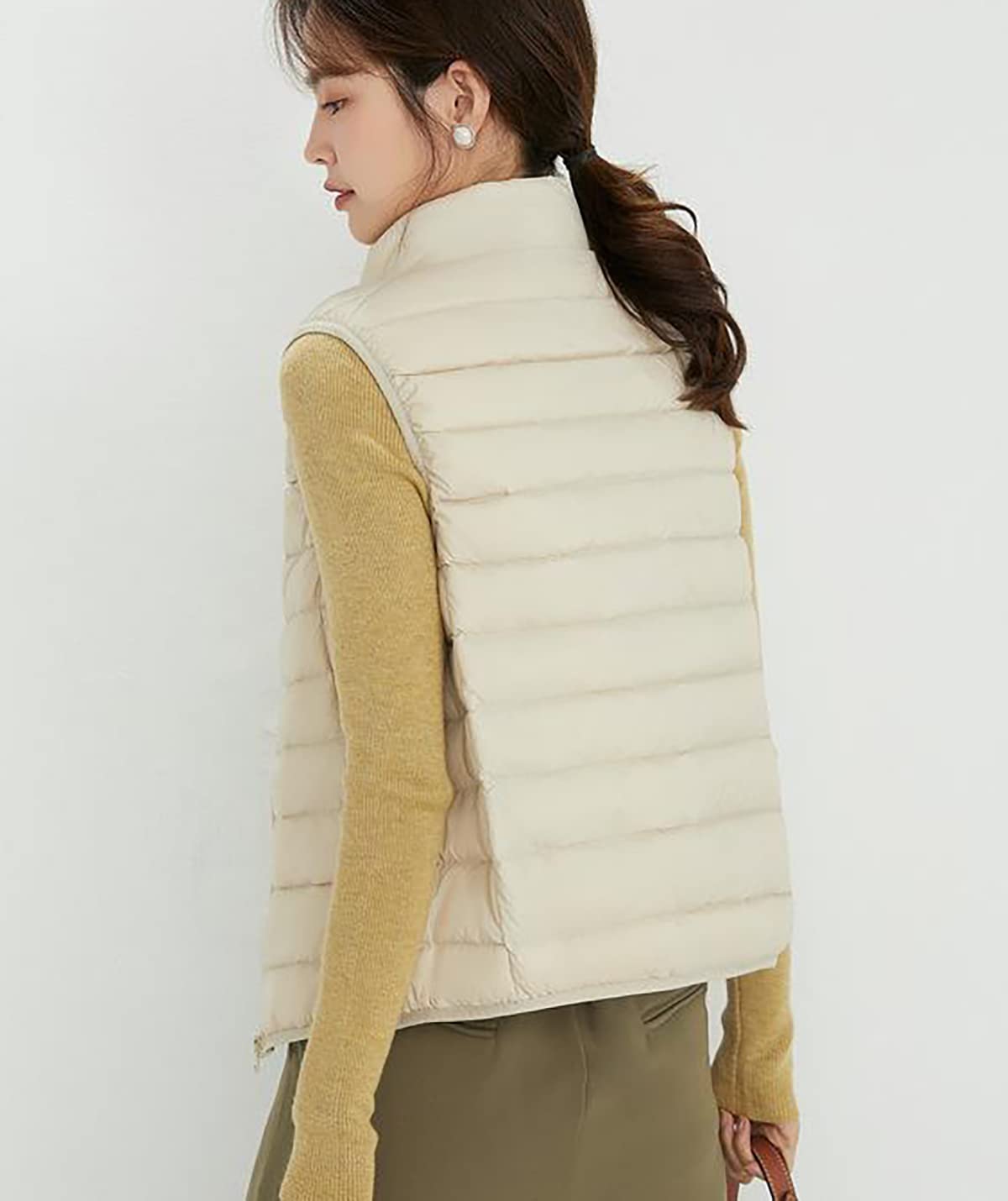 Gilet Piumino Smanicato Donna Leggero Gilet Piuma Trapuntato Donna Giubbotto Giubbino Smanicato Donna Piumini Giacca Gilet Puffer Piume Senza Maniche Donna Invernali Down Vest Donna Taglie Forti