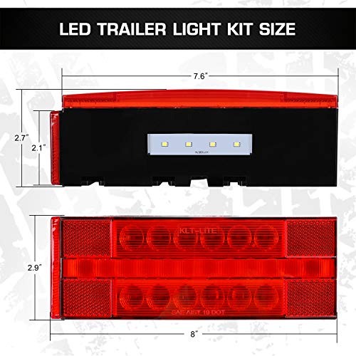 Linkitom New Submersible Led Trailer Light Kit, Super Bright Fully Waterproof Tail Lights, Combined Stop,Tail Lights,Turn And License Lights Function For Boat Trailer #TOP5