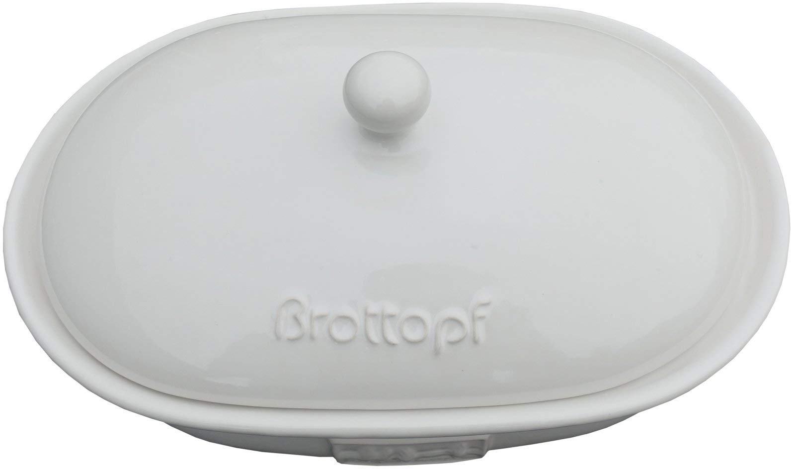 Carl Tode Brottopf Steingut weiß 36,5 cm – oval, Luftlöcher, ofenfest, spülmaschinenfest