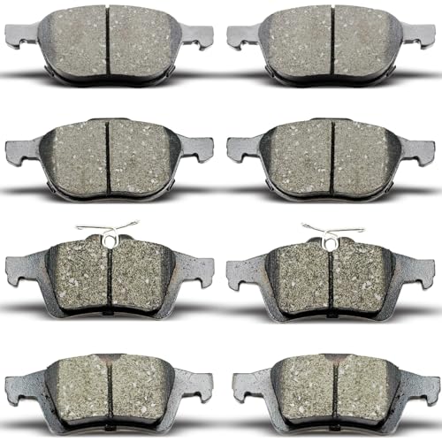 DYZJKWJW D1044 D1095 Front Rear Ceramic Brake Pads Set Fit For 2013-2016 Ford Escape FWD, For 2012-2018 Focus,For 2005-2013 Mazda 3,For 2006-2015 Mazda 5, For 2007-2013 for Volvo C30 C70 S40 V50