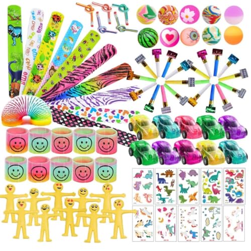 AM ANNA 87 Pcs Goody Bags Gifts for Kids Birthday Kid Birthday Return Gifts for Kids 4-8 8-12 3-5 Treasure Chest Box Toys Classroom Carnival Prizes Small Bulk Pack Pinata Fillers (87 Pcs)