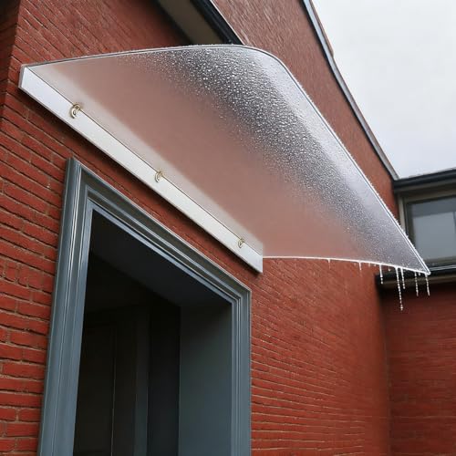 Toldo invisible de policarbonato para puerta delantera y ventana, fácil instalación, resistente a la intemperie, diseño elegante, refugio al aire libre