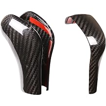 for Porsche Cayenne 2011 2012 2013 2014 2015 2016 2017 Real Carbon Fiber Car Center Gear Shift Head Cover Trim Stickers Car Interior Accessories Style A+B
