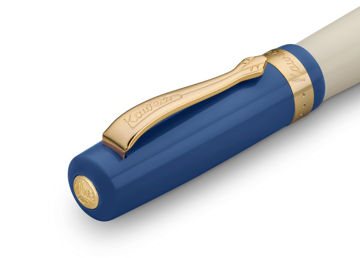 Kaweco STUDENT 50's Rock I - Penna stilografica Premium per cartucce d'inchiostro con pennino in acciaio di alta qualità, colore blu e crema, 16 cm, larghezza penna: B (larghezza)