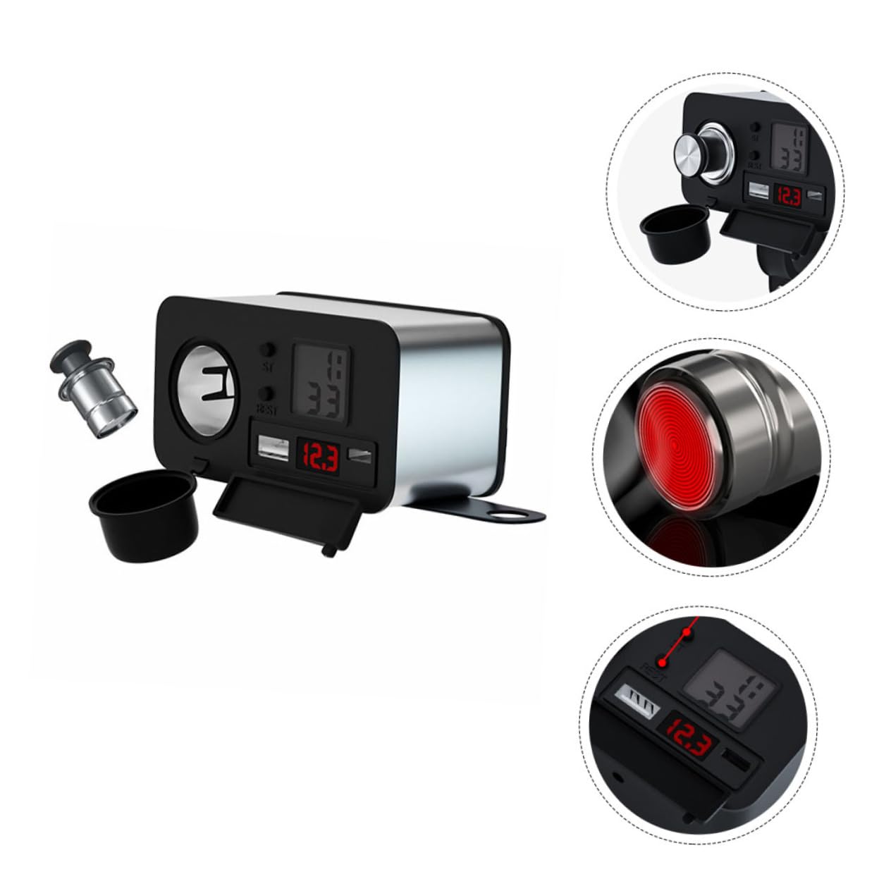 SHINEOFI Cargador USB para Motocicleta con De Cigarrillos De Cable Resistente Al Agua Adaptador De Corriente para Motocicleta para Viajes y Recorridos Moto