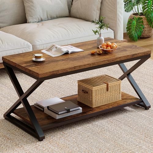 HSH ローテーブル リビングテーブル センターテーブル 机 低い コーヒーテーブル テーブル 一人暮らし おしゃれ ソファーテーブル ちゃぶ台 収納付き デスク 幅80×奥行40×高さ35cm（ビンテージ）