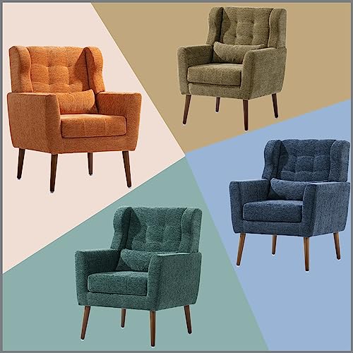 Sillón moderno chenille plegable azul oscuro miniatura 6