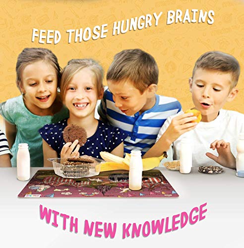 Merka Kids Placemats For Dining Table Kids Placemat Plastic Placemats For Kids Placemats Wipeable Set Of 4 Ocean Space Jungle Unicorns For Ages 2 And Up #TOP3