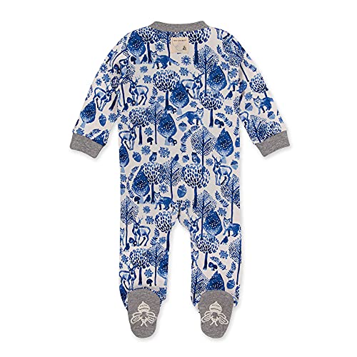 Image of Burt's Bees Baby unisex-baby Sleep & Play, Organic One-piece Romper-jumpsuit Pj, Zip Front Footed Pajama