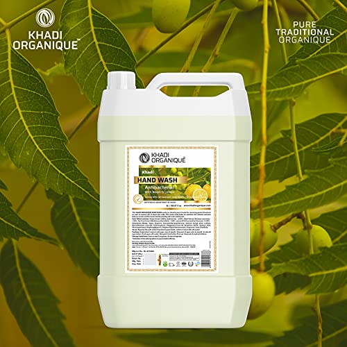 Image of Khadi Organique Hand Wash Advanced Lemon & Organic Neem Anti Bacterial Hand Wash For Best Ever Protection | Cleanses | Moisturizes Dermatologically Tested (5 L)