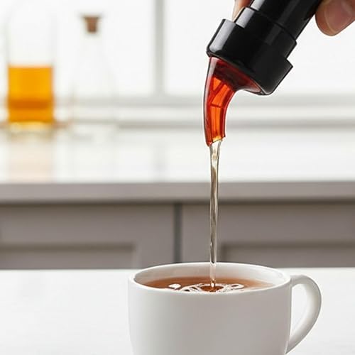 Miniatura 3 de Soro Essentials - Vertedor automático de botellas de 1-1/8 onzas con boquilla roja y cuello negro de plástico, juego de 12 - vertedor de medición