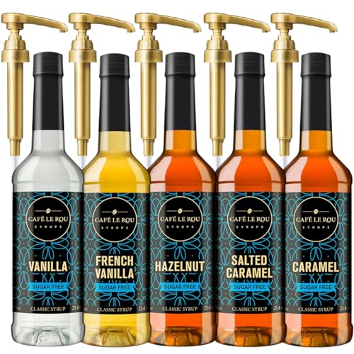 Café Le Rou Sugar Free Variety Syrup 5 Pack