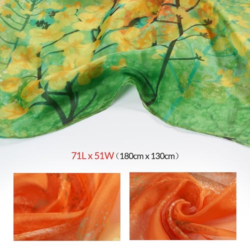 Lightweight Scarves for Women Sheer Scarf Print Floral Pattern Scarf Shawls Fashion Sunscreen Head Shawls3