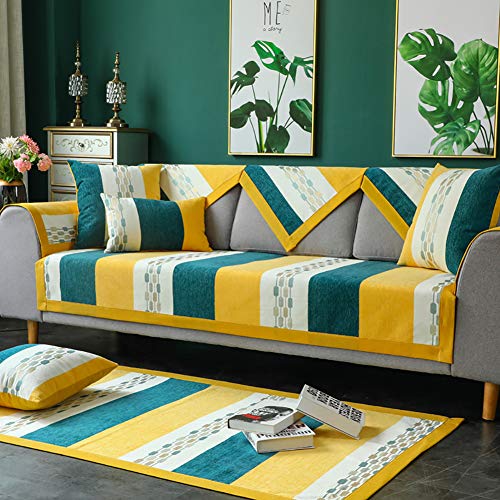 CUICI Suave Chenille Funda De Sofá,Lavable Seccional Protector para Sofás,Premium Elegante Cubierta De Muebles para Perros Gatos Tartrazina 1pc-70x120cm/28x47inch-rectángulo