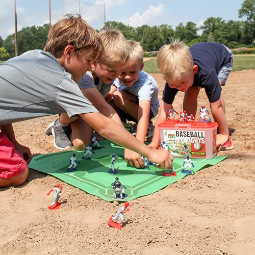 Kaskey Kids Baseball Guys - Red/Grey vs Blue/White - These Sports Action Figures Will Inspire Endless Hours of Creative Play in Sports Loving Kids 3+ - 26 Players & Accessories - Thumbnail 3