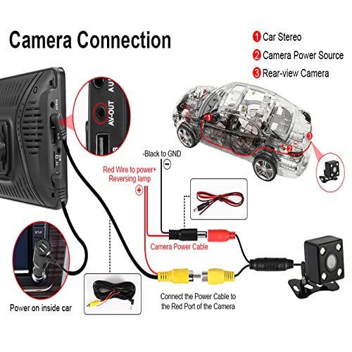 Portable Car Stereo With Wireless Apple Carplay And Android Auto, 7 Inch Ips Touchscreen Car Stereo With Backup Camera, Wireless Air Play, Bluetooth Handsfree, Mirror Link/Mic/Tf/Usb/Aux/Fast Charging #TOP6