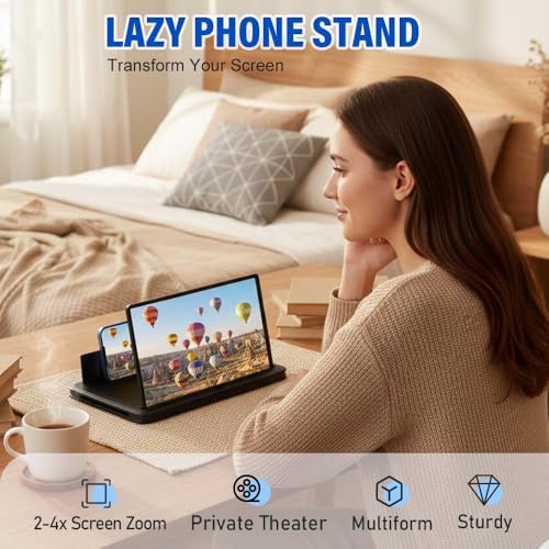 Image of Mobile Phone Magnifier Screen, 2026 New 3D HD Magnifying Projector Screen Enlarger for Movies, Videos and Gaming, Portable 3D Magnifying Screen for Elderly (White, 12 Inch)