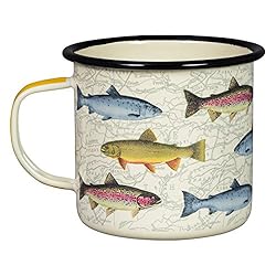 Gentlemen's Hardware Sportsman's Outdoor Camping Enamel Mug, 17-Ounce, Fish