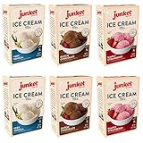 Junket Ice Cream Mix Bundle - 2 Vanilla, 2 Chocolate, 2 Strawberry (6 Total)