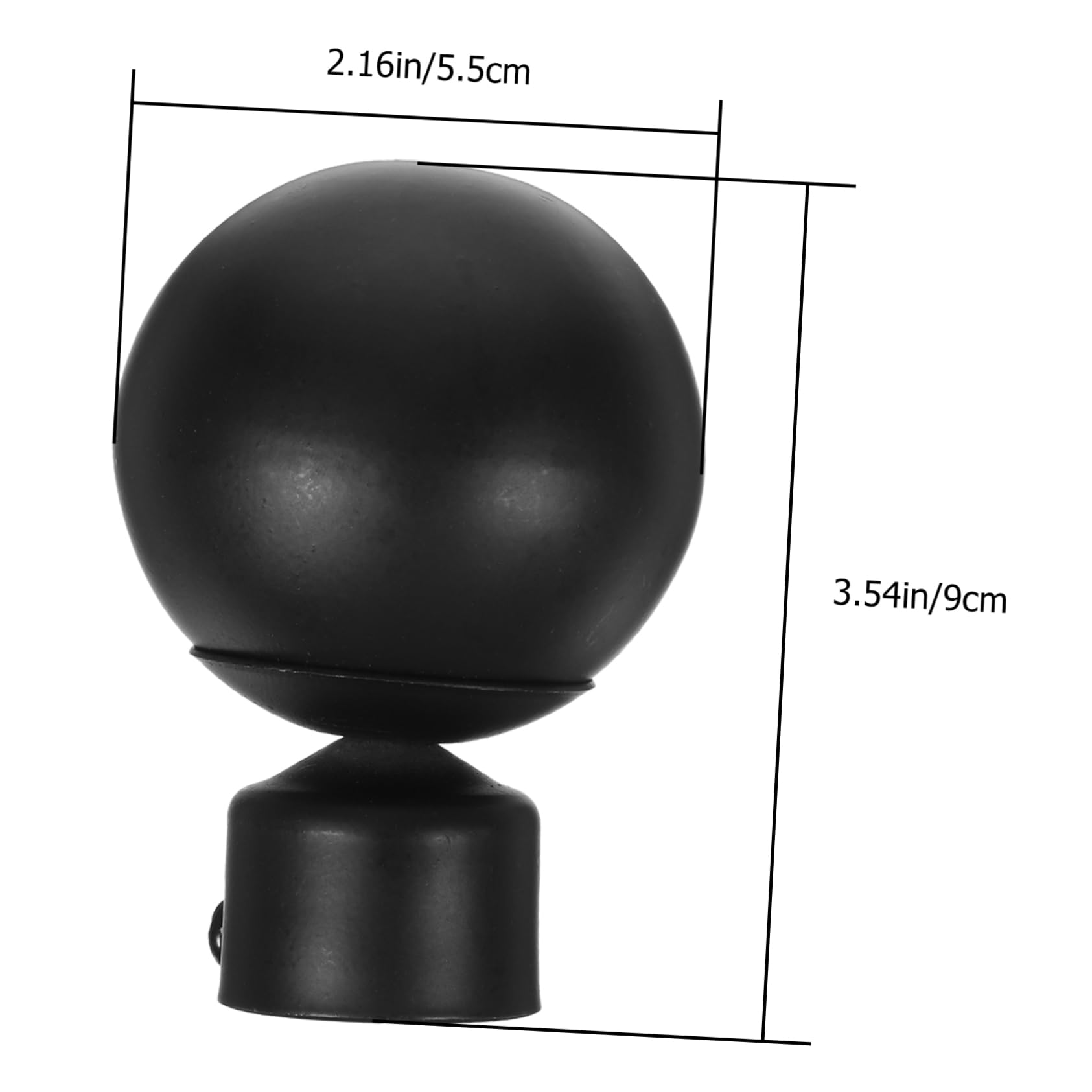 Happyyami 2 Pcs Black Drape Rod Unique Design Curtain Rod End Caps for Home Office Construction