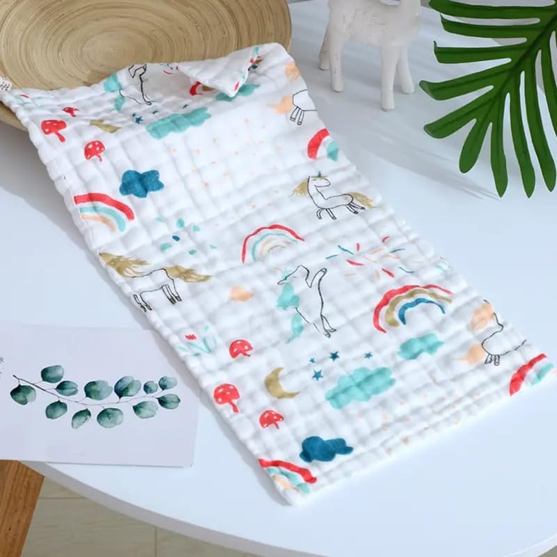 Image of Khillayox Baby Muslin Wash Cloth Soft Cotton Baby Face Towel Gentle Cloth for Newborn Bathing and Cleaning -2 pc.