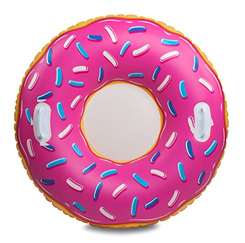 BigMouth Inc. Donut Snow Tube - 3 ft. Wide Inflatable Snow Tube with Easy Grip Handles, Made of Durable Vinyl with Welded Seams - Makes a Great Gift
