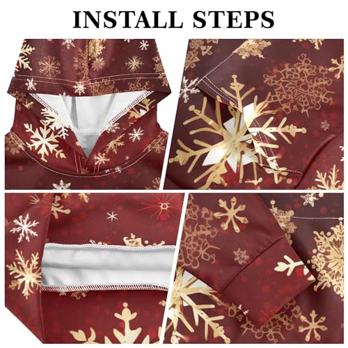 Kids Hoodies Sweaters Christmas Xmas Snowflake Hooded Sweatshirts with Big Pockets for Boys Girls B04003693