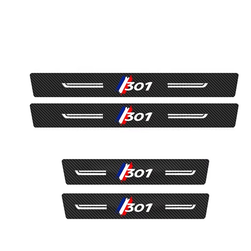 SDYAYFGE 4Pcs Kick Plates Car Door Sill Protector,for Peugeot 301