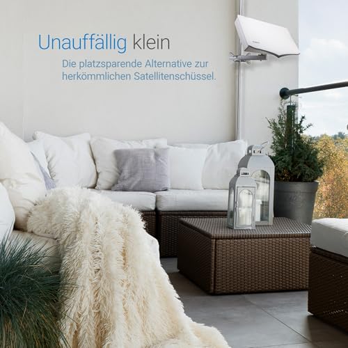 HUMAX Flat H40D4 Quad Flachantenne SAT, Satellitenantenne flach mit Quad-LNB, 4 Teilnehmer, einfache...