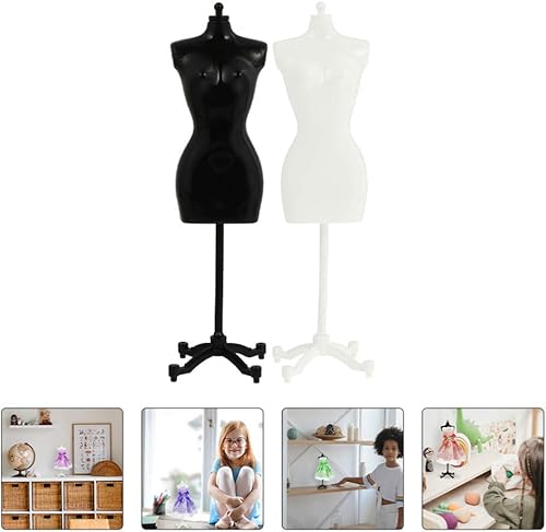 Miniatura 4 de EXCEART 4 piezas de forma de vestido de muñeca, modelo de maniquí, ropa de ropa, vestido de exhibición, soporte de soporte para muñeca, juguete de