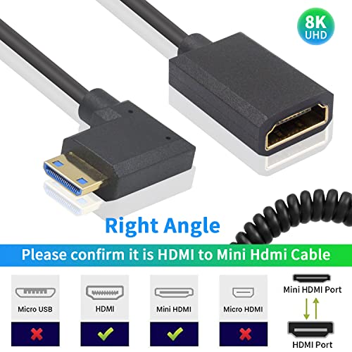 Duttek Mini Hdmi to Hdmi 2.1 Coiled Cable 1.2m,Extreme Thin HDMI Extender Cable Hdmi 2.1,Supports 8K@60Hz, 4K@120Hz - Image 2