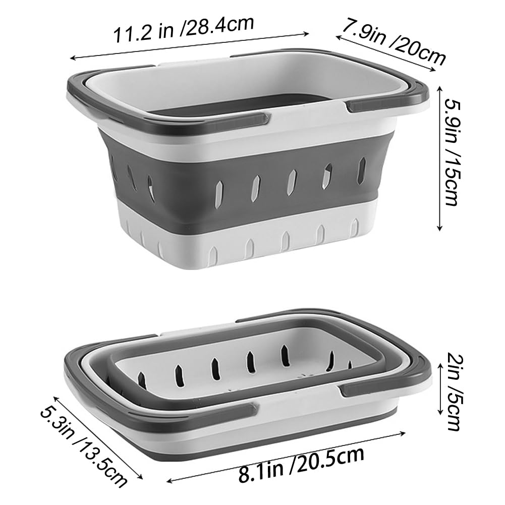 Collapsible Plastic Shower Caddy with Handle, Perforated, Portable Bathroom Organizer for Bedroom, Camping & RV (Orange, 2-Pack)