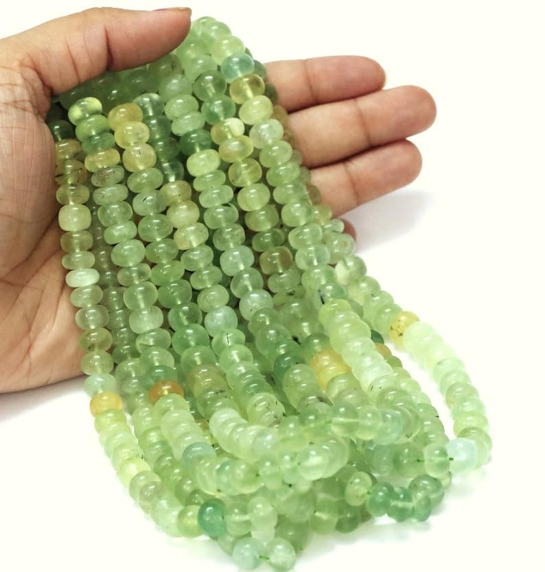 Prehnite naturelle AAA perles rondes lisses 6-8mm pour bracelet