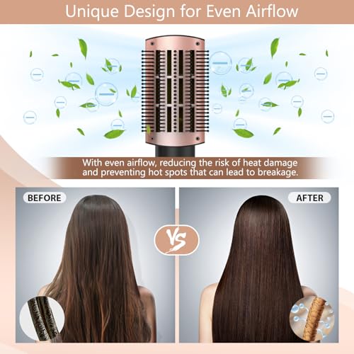 Image of Natrial Hair Dryer Brush Blow Dryer Brush in One Hot Air Brush for Drying and Straightening, Volumizer Multi-Styler Smooth Curls for All Hair Types, Frizz-Free Blowout Brush for Salon Quality