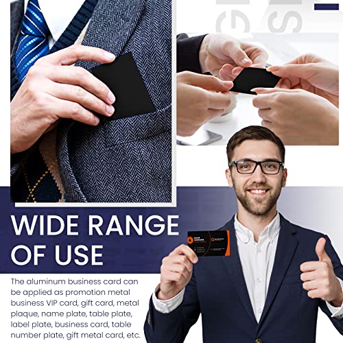 50 Stück Metall Visitenkarte Beeindruckende Rohlinge Aluminium Visitenkarte Leere Schwarze Alu Legierung Karte Laser Gravierte Visitenkarte Dicke Blanko Karte für DIY Geschenkkarten