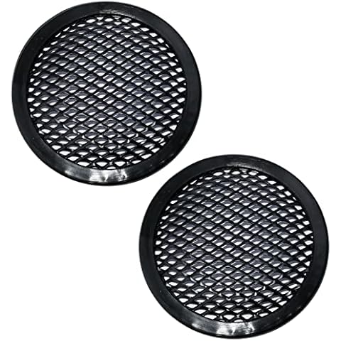 AERZETIX - C53366 - Juego de 2 Rejillas Malla Redes de protección para Altavoces/Caja de subwoofer - diámetro 105mm 4'' - Color Negro Cover