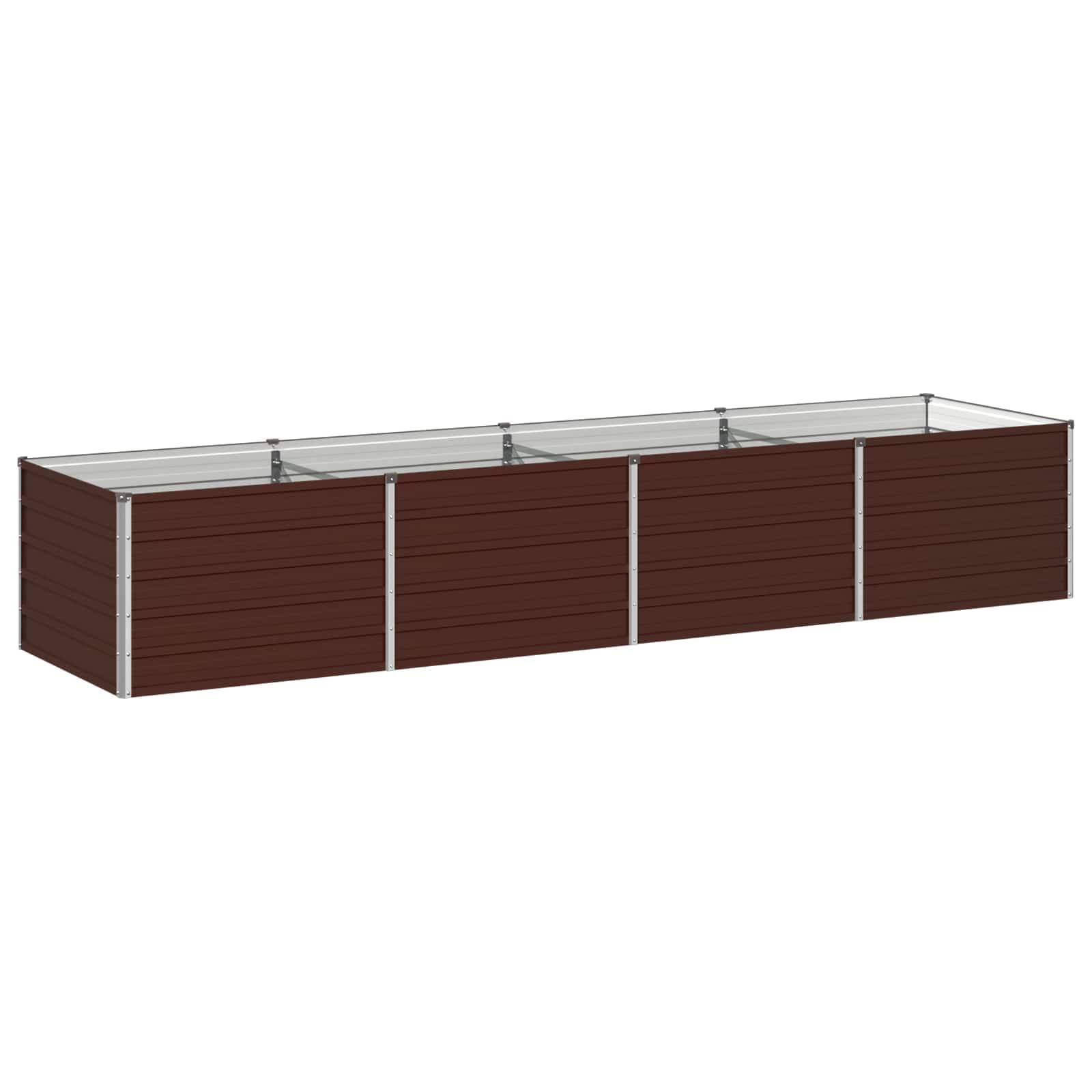 vidaXL Raised Garden Bed Brown 320 x 80 x 55 cm cold-rolled steel