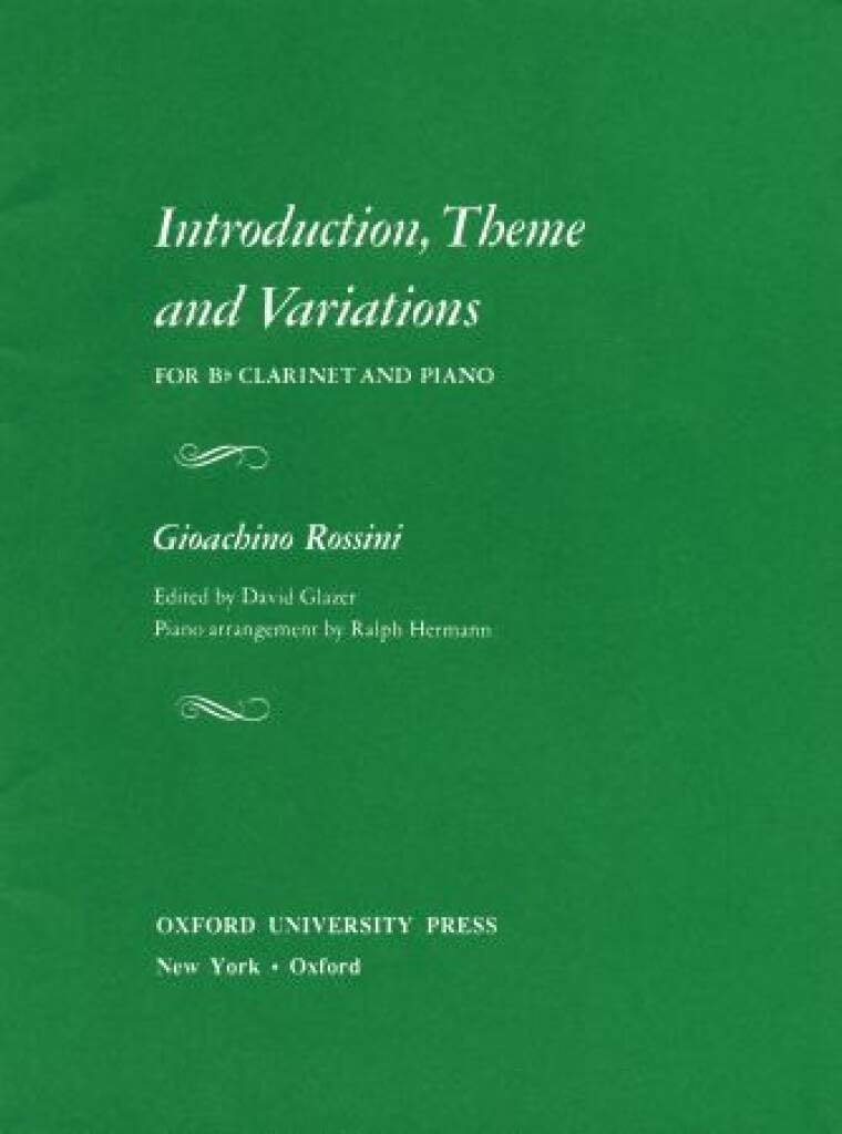 Introduction, Theme, and Variations: Reduction for clarinet and piano
