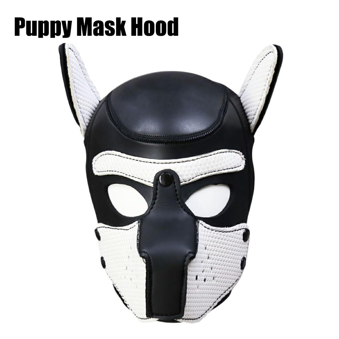 Maschera integrale in neoprene per cuccioli di cane, con cappuccio rimovibile, per Halloween